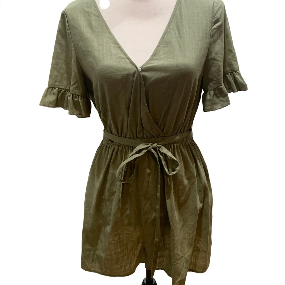 SHEIN Olive green romper size S NWOT - Picture 1 of 7